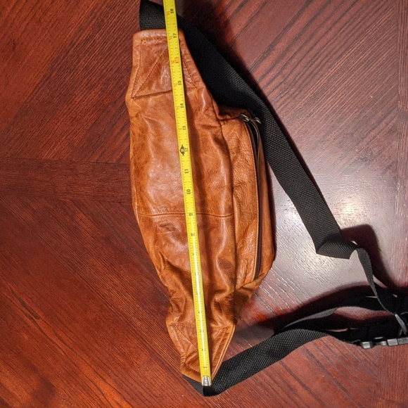 Carroll Leather & Suede Belt Bag in Cognac Color w/Black Unisex - Picture 14 of 16